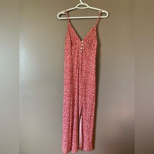 Urban Outfitters Red Patterned Sun Dress